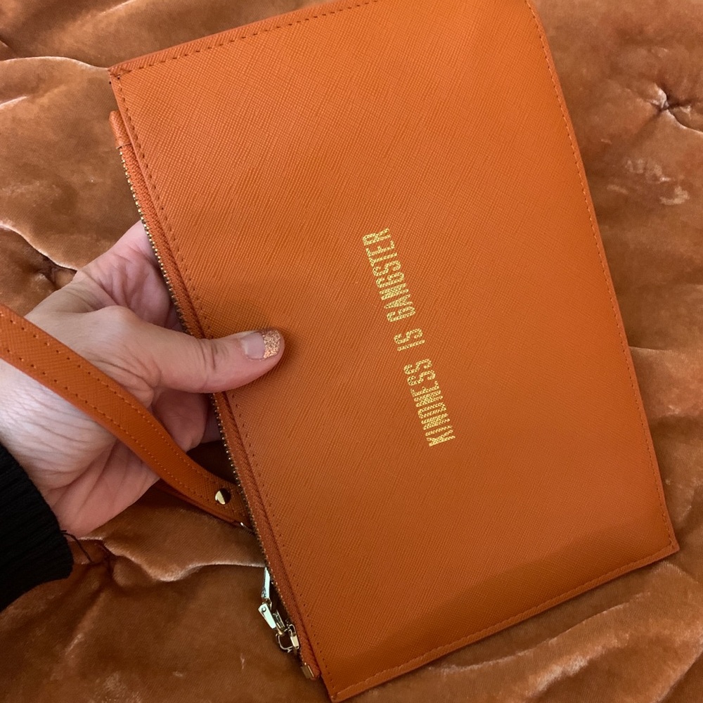Rust colored Wristlet Kindness is Gangster